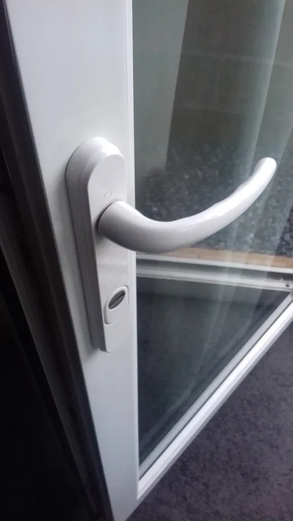 uPVC door handle and lock after realignment